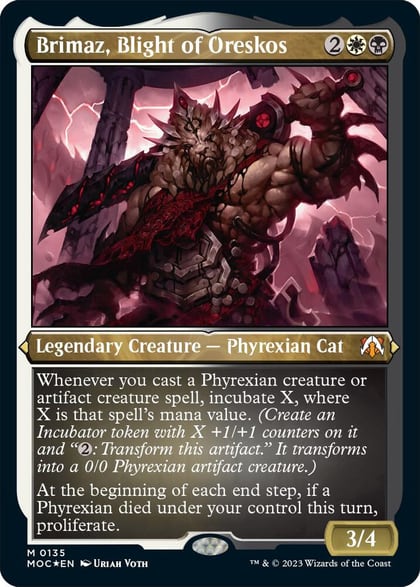 Brimaz, Blight of Oreskos (Display Commander) - Thick Stock, Commander: March of the Machine 135