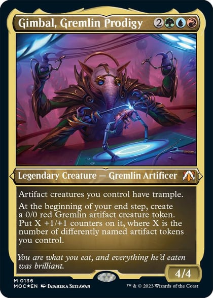 Gimbal, Gremlin Prodigy (Display Commander) - Thick Stock, Commander: March of the Machine 136
