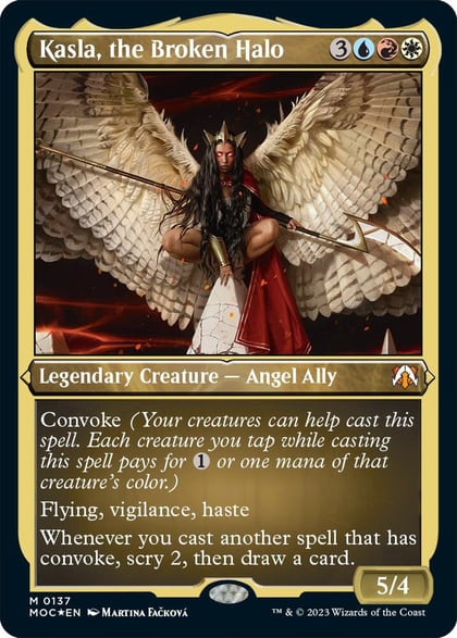 Kasla, the Broken Halo (Display Commander) - Thick Stock, Commander: March of the Machine 137
