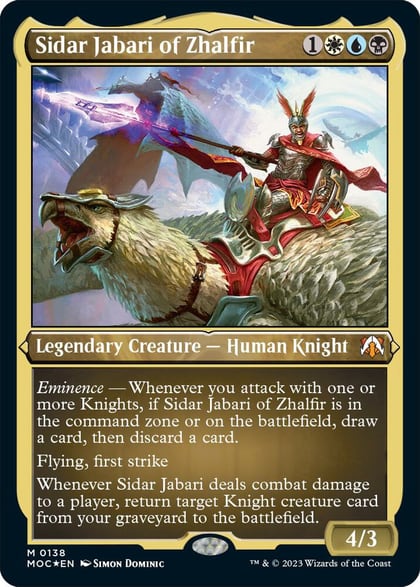 Sidar Jabari of Zhalfir (Display Commander) - Thick Stock, Commander: March of the Machine 138