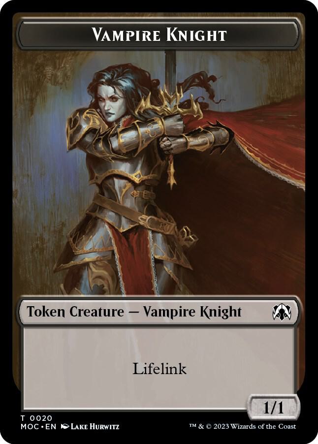 Vampire Knight // Soldier Double-sided Token, Commander: March of the Machine 20 // 8