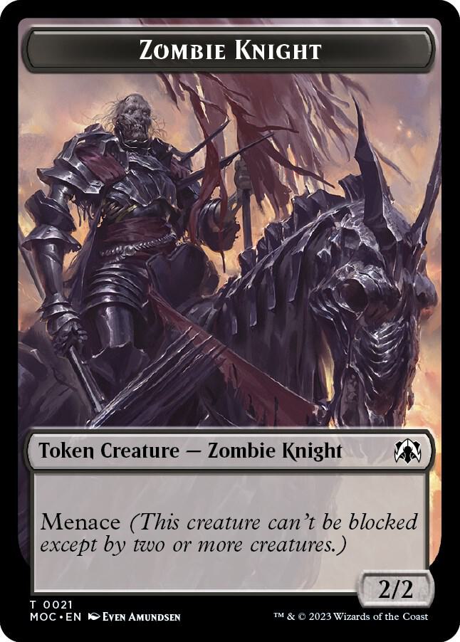 Zombie Knight // Human Double-sided Token, Commander: March of the Machine 21 // 6