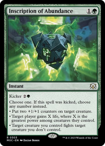 Inscription of Abundance, Commander: March of the Machine 303