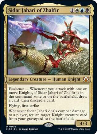 Sidar Jabari of Zhalfir, Commander: March of the Machine 5