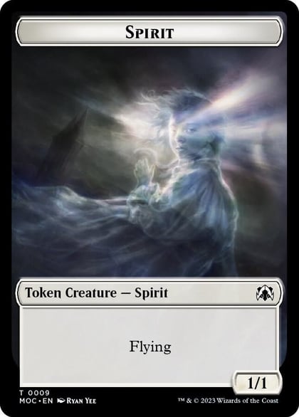 Spirit (0009) // Spirit (0013) Double-sided Token, Commander: March of the Machine 9 // 13