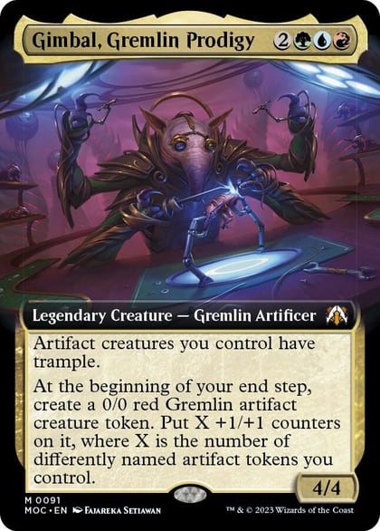 Gimbal, Gremlin Prodigy (Extended Art), Commander: March of the Machine 91