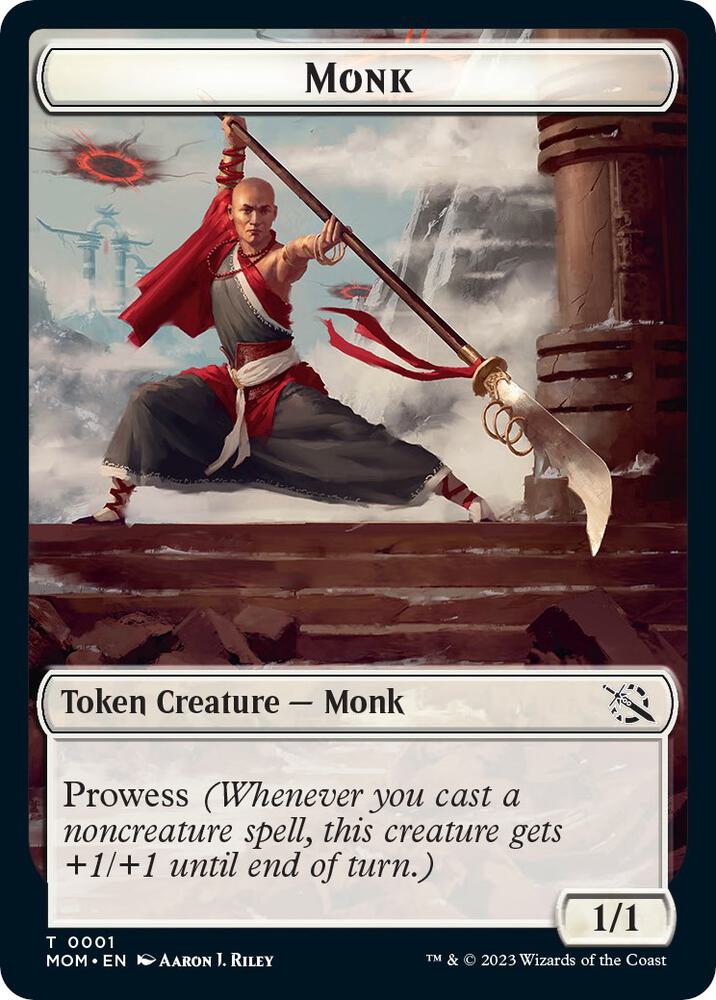 Monk // Knight Double-Sided Token, March of the Machine 1 // 10