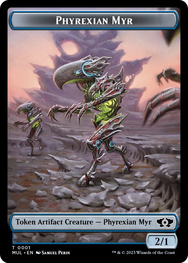 Phyrexian Myr // Dinosaur Double-Sided Token, March of the Machine 1 // 7