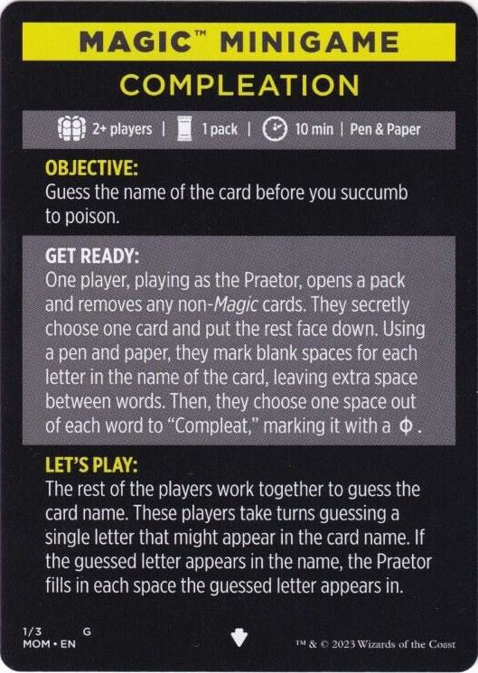 Magic Minigame: Compleation, March of the Machine 1