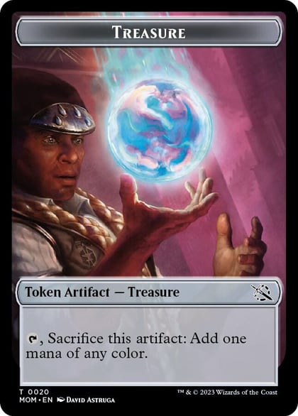 Treasure (0020) // Emblem - Teferi Akosa of Zhalfir Double-Sided Token, March of the Machine 20 // 22