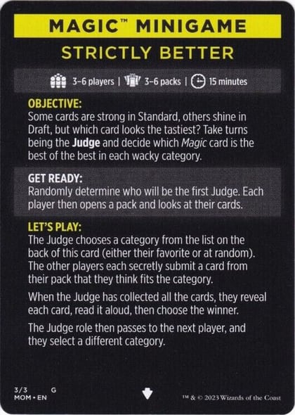 Magic Minigame: Strictly Better, March of the Machine 3