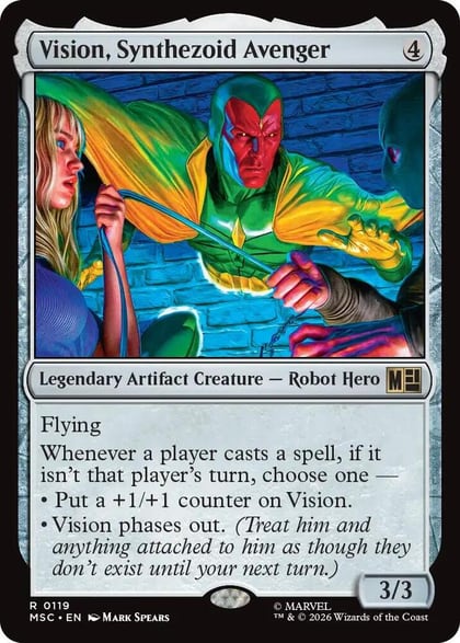 Vision, Synthezoid Avenger (Surge Foil), Commander: Marvel Super Heroes 119