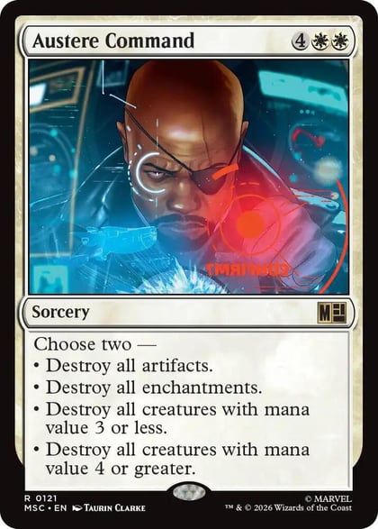 Austere Command (Surge Foil), Commander: Marvel Super Heroes 121