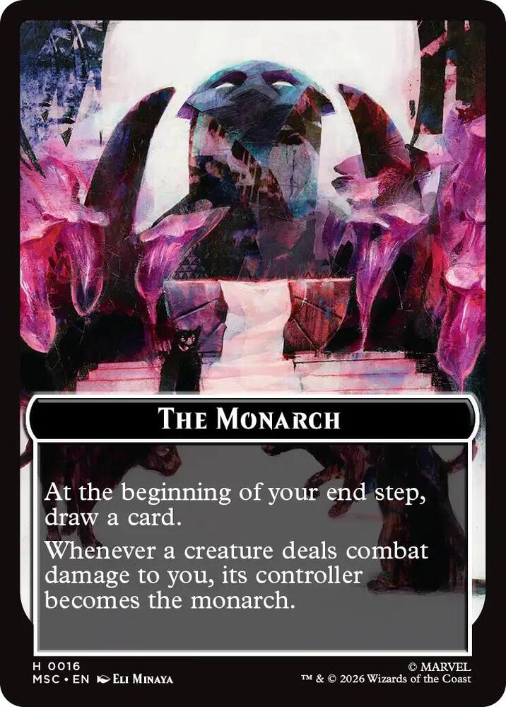 The Monarch (0016) // Vibranium (0015) Double-Sided Token, Commander: Marvel Super Heroes 16 // 15