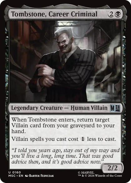 Tombstone, Career Criminal (0160), Commander: Marvel Super Heroes 160