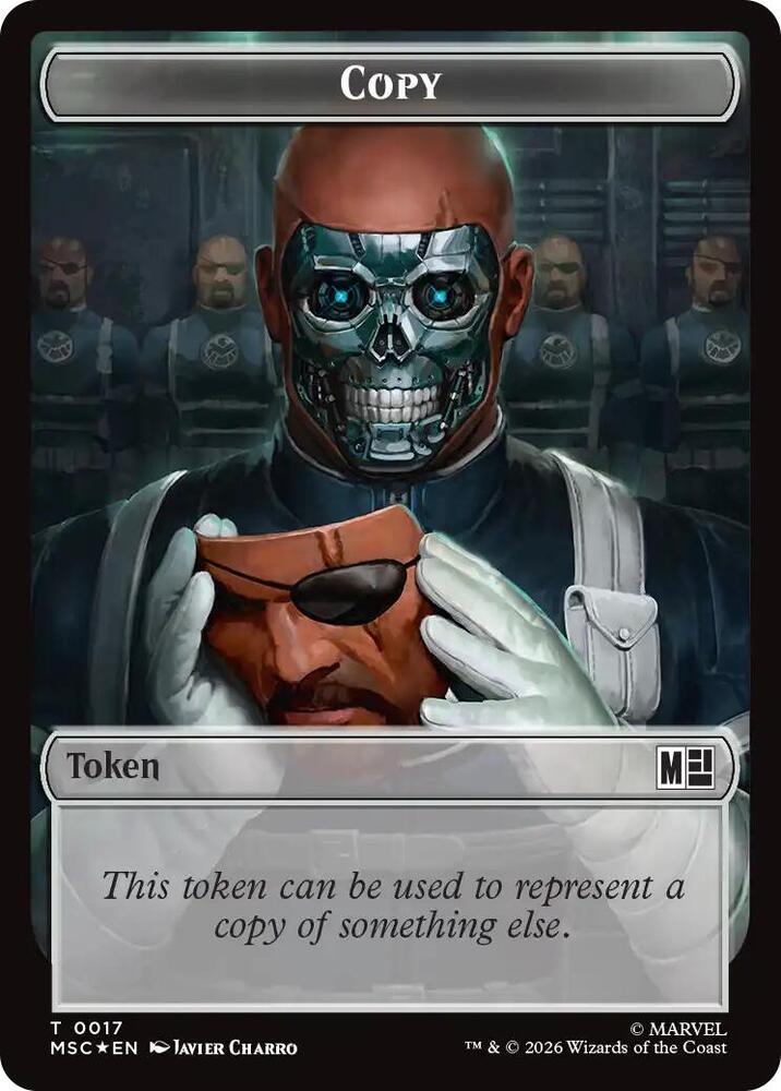 Copy // Soldier Double-Sided Token (Surge Foil), Commander: Marvel Super Heroes 17 // 23