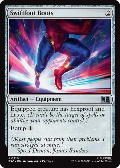 Swiftfoot Boots (Surge Foil), Commander: Marvel Super Heroes 216