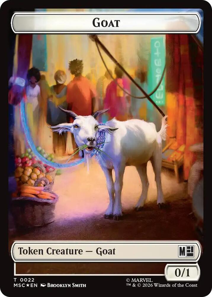Goat // Soldier Double-Sided Token (Surge Foil), Commander: Marvel Super Heroes 22 // 23