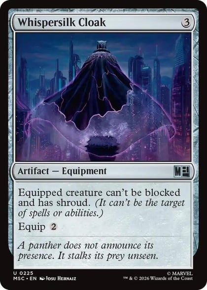 Whispersilk Cloak (Surge Foil), Commander: Marvel Super Heroes 225