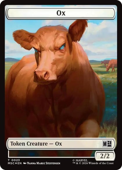Ox (0023) // Construct (0030) Double-Sided Token (Surge Foil), Commander: Marvel Super Heroes 23 // 30