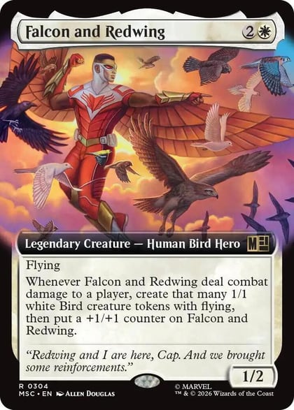 Falcon and Redwing (Extended Art), Commander: Marvel Super Heroes 304