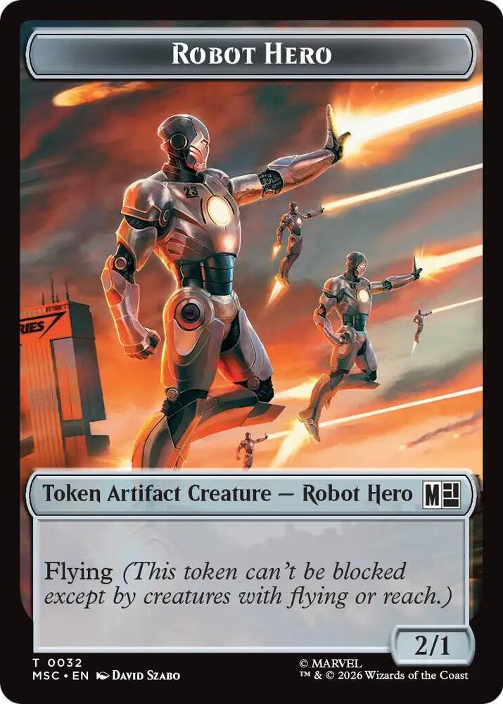 Robot Hero // Villain Double-Sided Token, Commander: Marvel Super Heroes 32 // 9