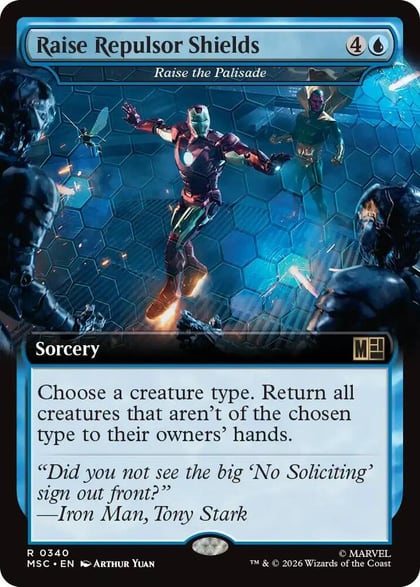 Raise Repulsor Shields - Raise the Palisade (Extended Art), Commander: Marvel Super Heroes 340