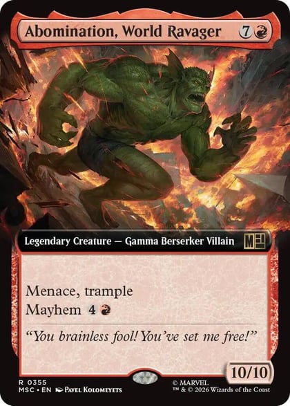 Abomination, World Ravager (Extended Art), Commander: Marvel Super Heroes 355