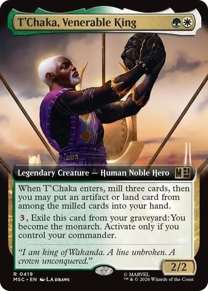 T'Chaka, Venerable King (Extended Art), Commander: Marvel Super Heroes 419