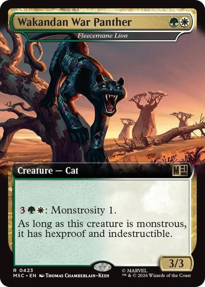 Wakandan War Panther - Fleecemane Lion (Extended Art), Commander: Marvel Super Heroes 423