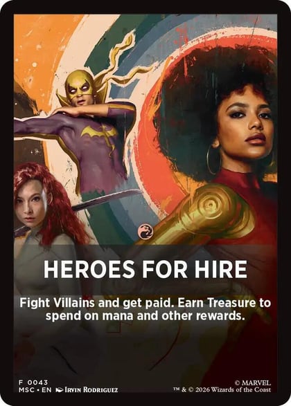 Heroes For Hire Theme Card, Commander: Marvel Super Heroes 43