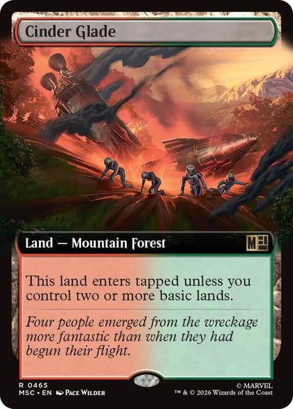 Cinder Glade (Extended Art), Commander: Marvel Super Heroes 465