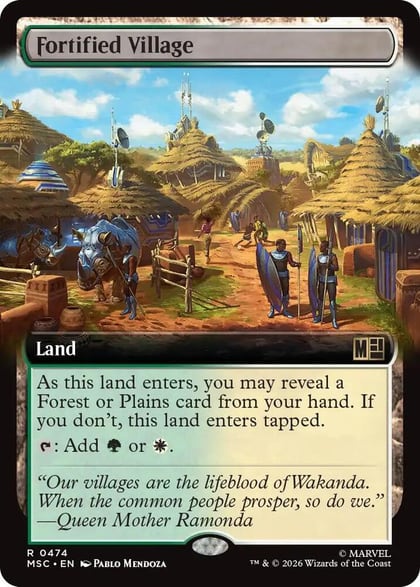 Fortified Village (Extended Art), Commander: Marvel Super Heroes 474