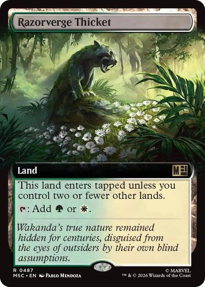 Razorverge Thicket (Extended Art), Commander: Marvel Super Heroes 487