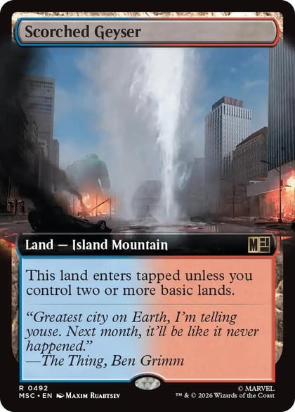 Scorched Geyser (Extended Art), Commander: Marvel Super Heroes 492