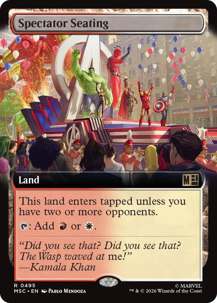 Spectator Seating (Extended Art), Commander: Marvel Super Heroes 495