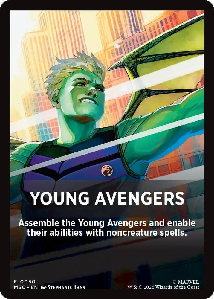 Young Avengers Theme Card, Commander: Marvel Super Heroes 50