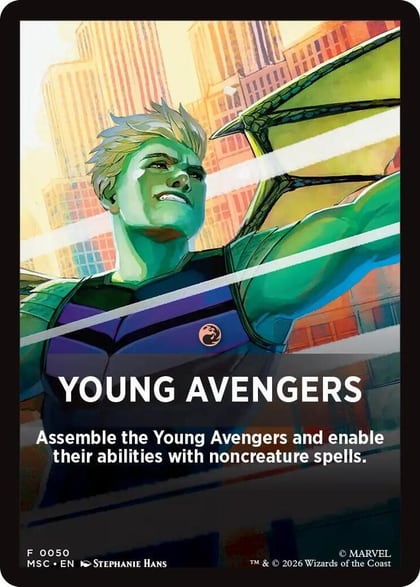 Young Avengers Theme Card, Commander: Marvel Super Heroes 50
