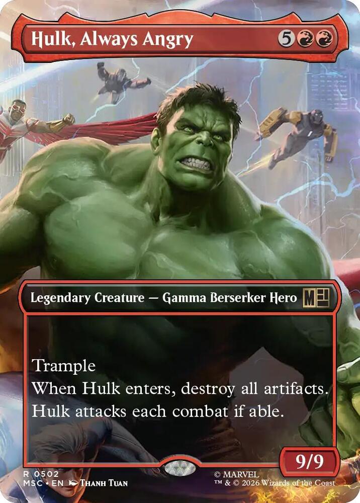 Hulk, Always Angry (Borderless), Commander: Marvel Super Heroes 502
