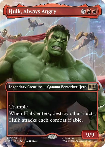 Hulk, Always Angry (Borderless), Commander: Marvel Super Heroes 502