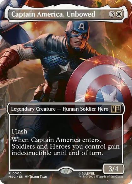 Captain America, Unbowed (Borderless), Commander: Marvel Super Heroes 505