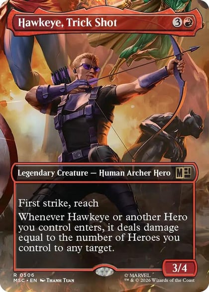 Hawkeye, Trick Shot (Borderless), Commander: Marvel Super Heroes 506