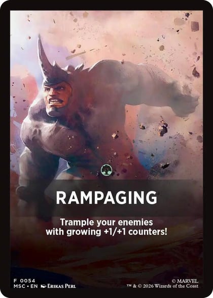 Rampaging Theme Card, Commander: Marvel Super Heroes 54