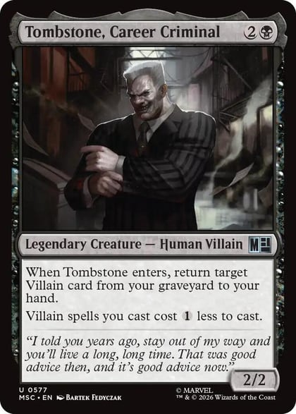 Tombstone, Career Criminal (0577), Commander: Marvel Super Heroes 577