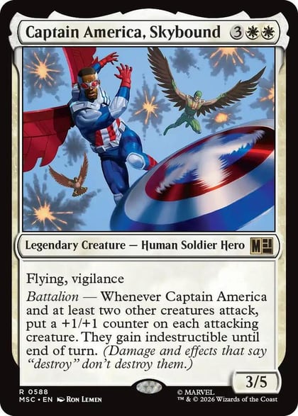 Captain America, Skybound, Commander: Marvel Super Heroes 588
