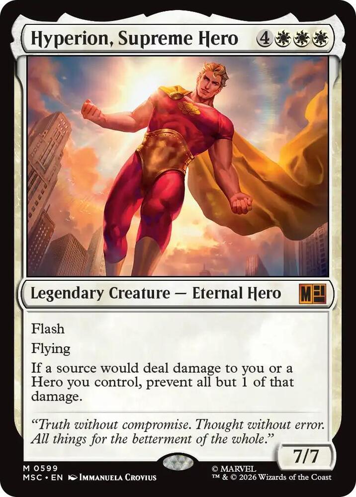 Hyperion, Supreme Hero, Commander: Marvel Super Heroes 599