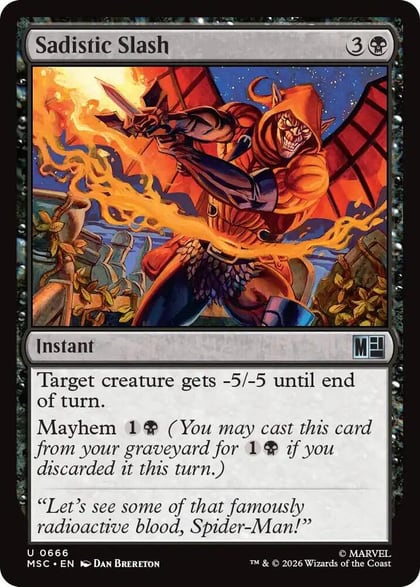 Sadistic Slash, Commander: Marvel Super Heroes 666