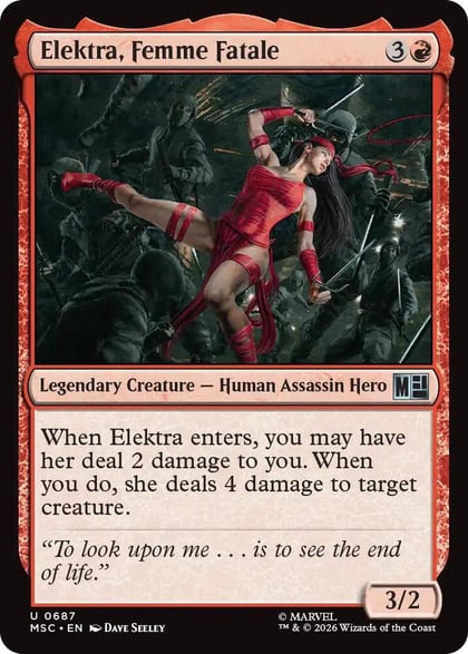 Elektra, Femme Fatale, Commander: Marvel Super Heroes 687