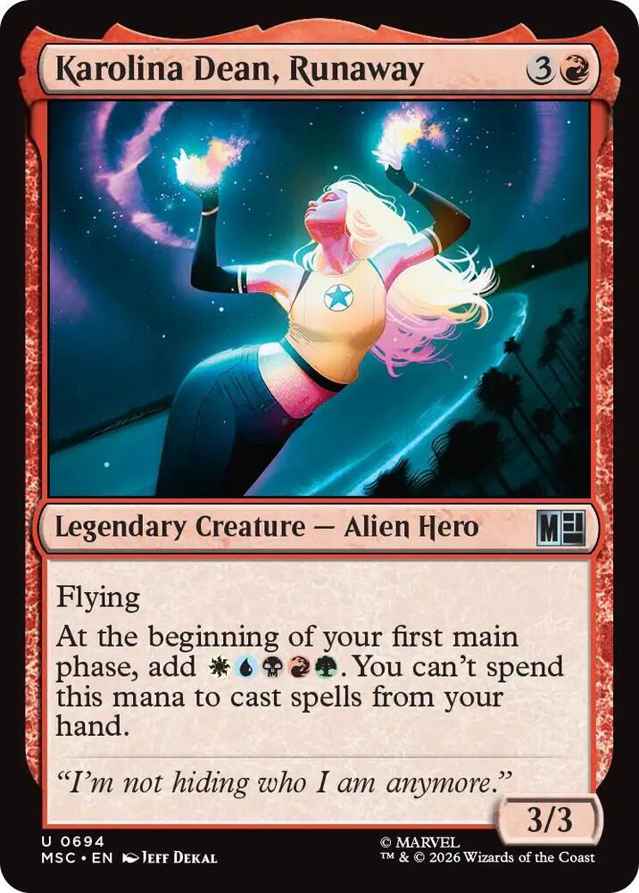 Karolina Dean, Runaway, Commander: Marvel Super Heroes 694
