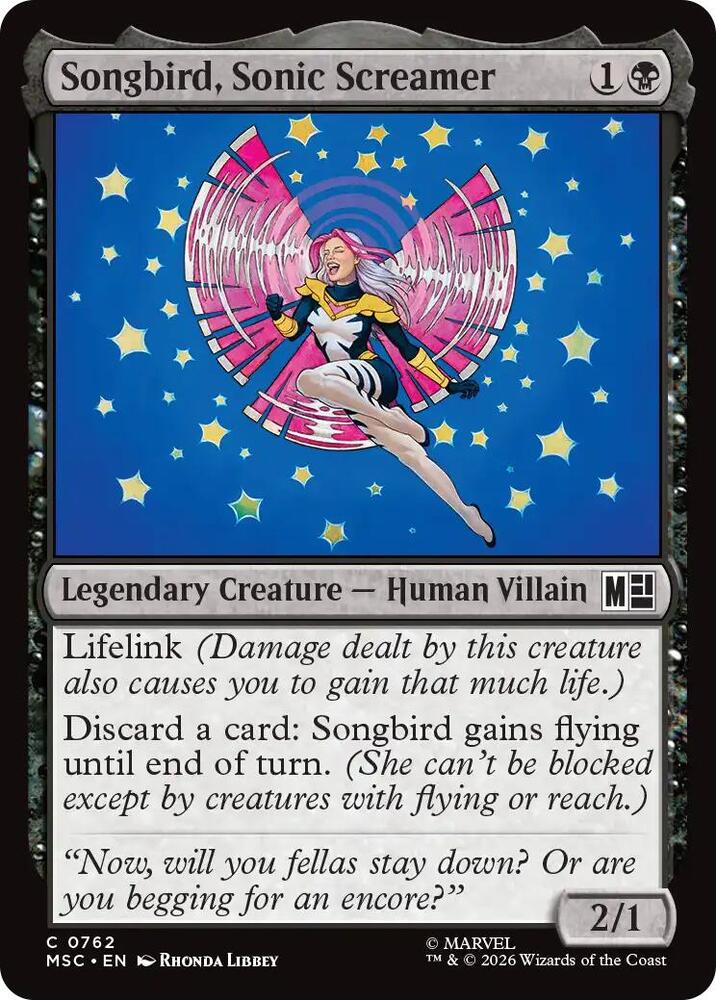 Songbird, Sonic Screamer, Commander: Marvel Super Heroes 762